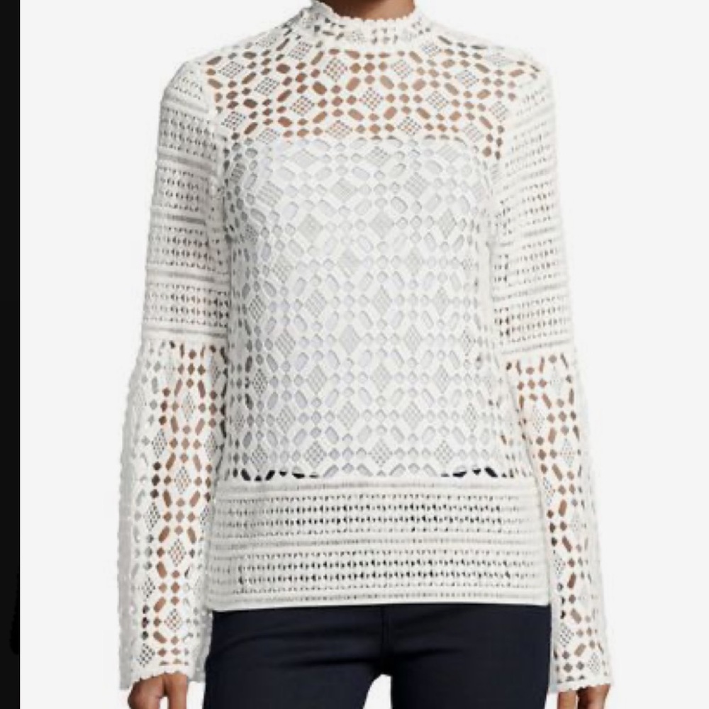 Dolce Cabo Long Sleeve Lace Top Size M